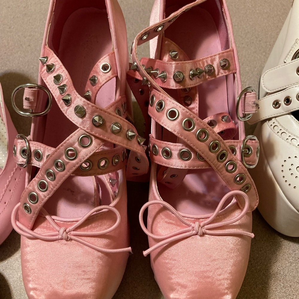 DOLLS KILL- SUGAR THRILLZ Sweet Sonata Platform Ballet Heels Pink 10
